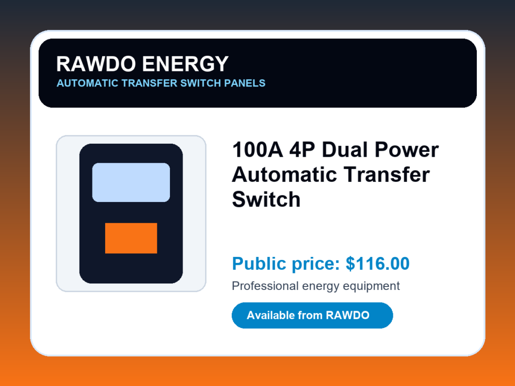 100A 4P Dual Power Automatic Transfer Switch