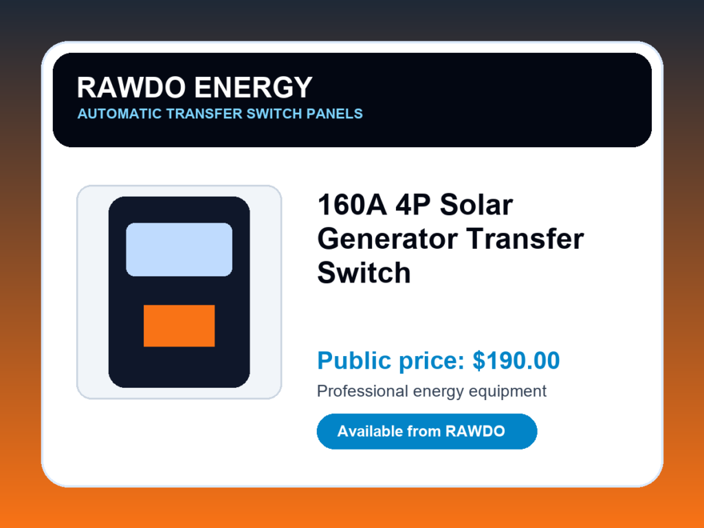 160A 4P Solar Generator Transfer Switch
