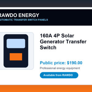 160A 4P Solar Generator Transfer Switch