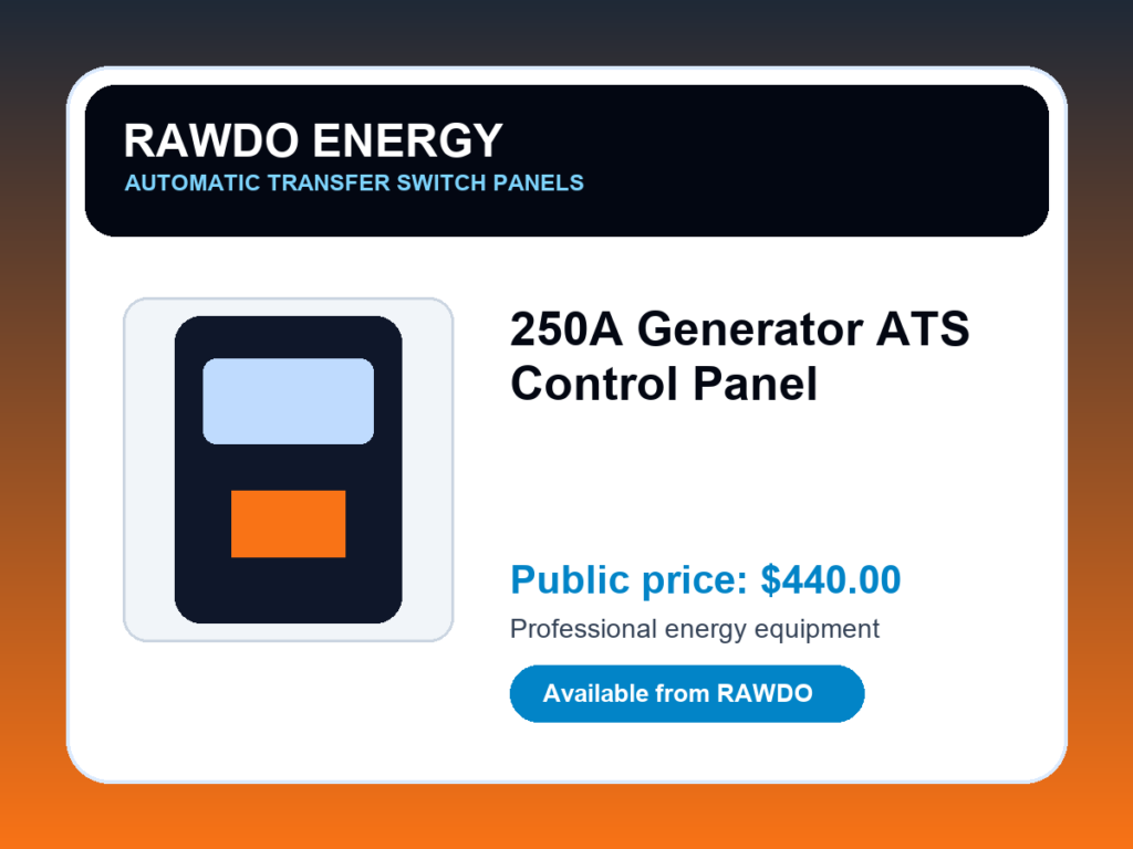250A Generator ATS Control Panel