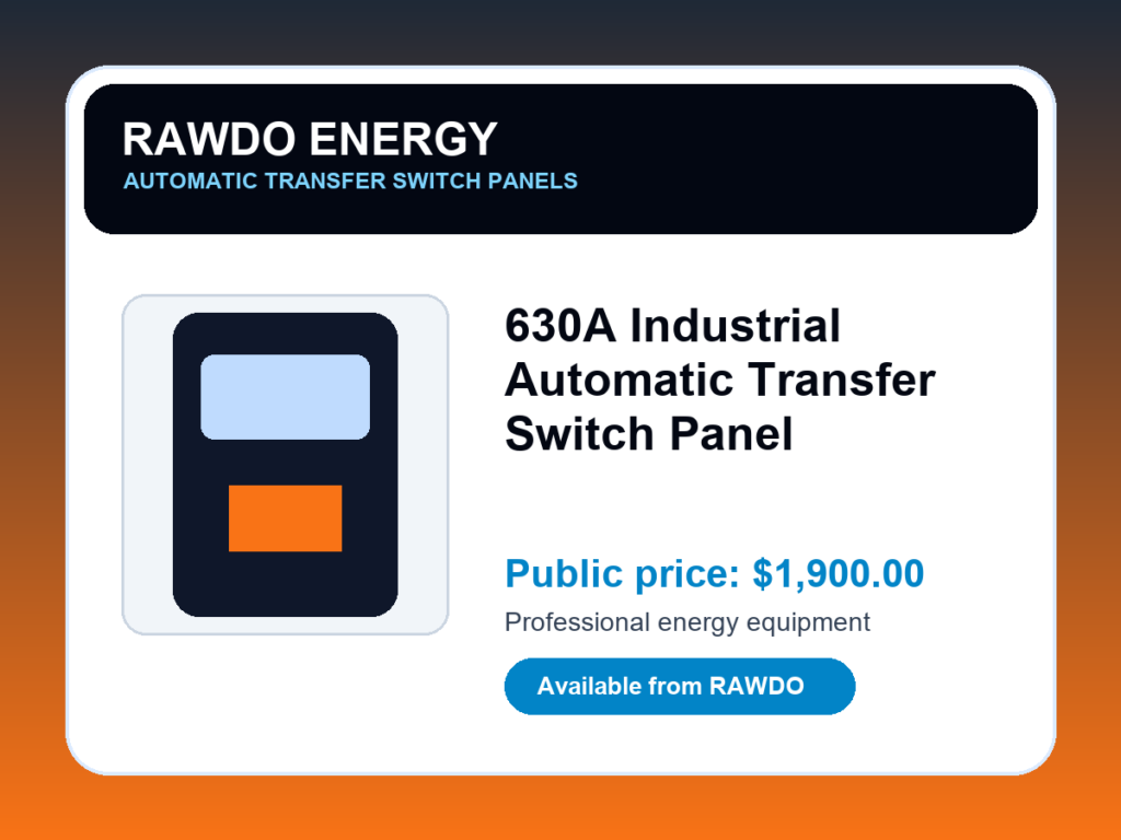 630A Industrial Automatic Transfer Switch Panel