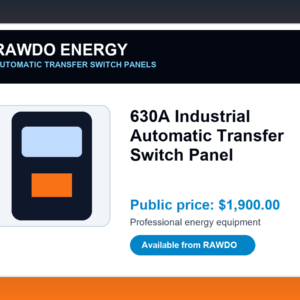 630A Industrial Automatic Transfer Switch Panel
