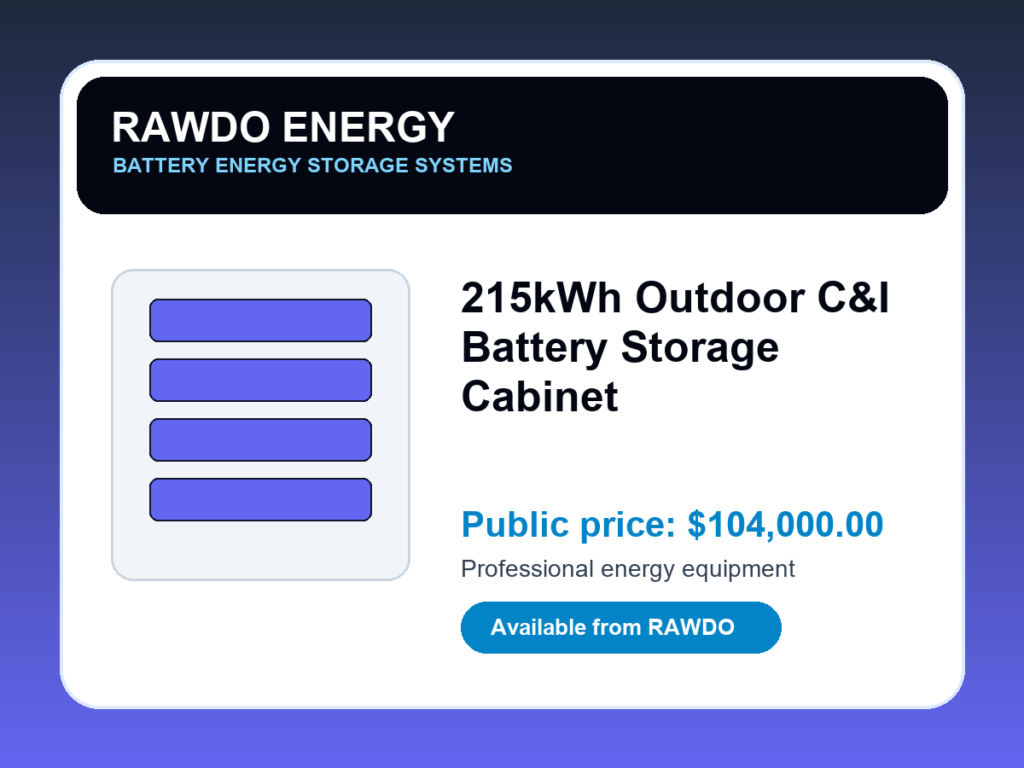 215kWh Outdoor C&I Battery Storage Cabinet