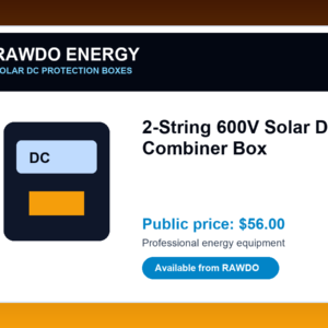 2-String 600V Solar DC Combiner Box