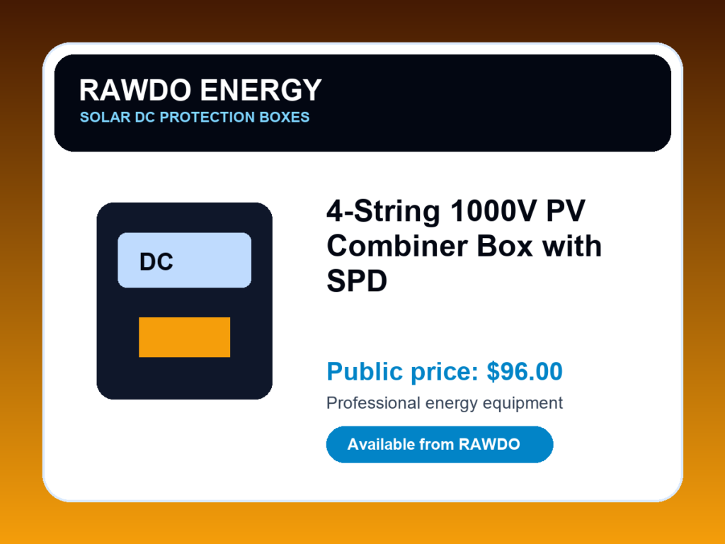 4-String 1000V PV Combiner Box with SPD