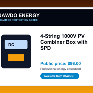 4-String 1000V PV Combiner Box with SPD