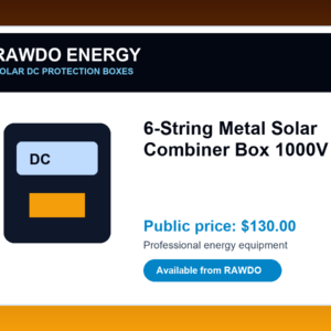 6-String Metal Solar Combiner Box 1000V