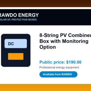 8-String PV Combiner Box with Monitoring Option