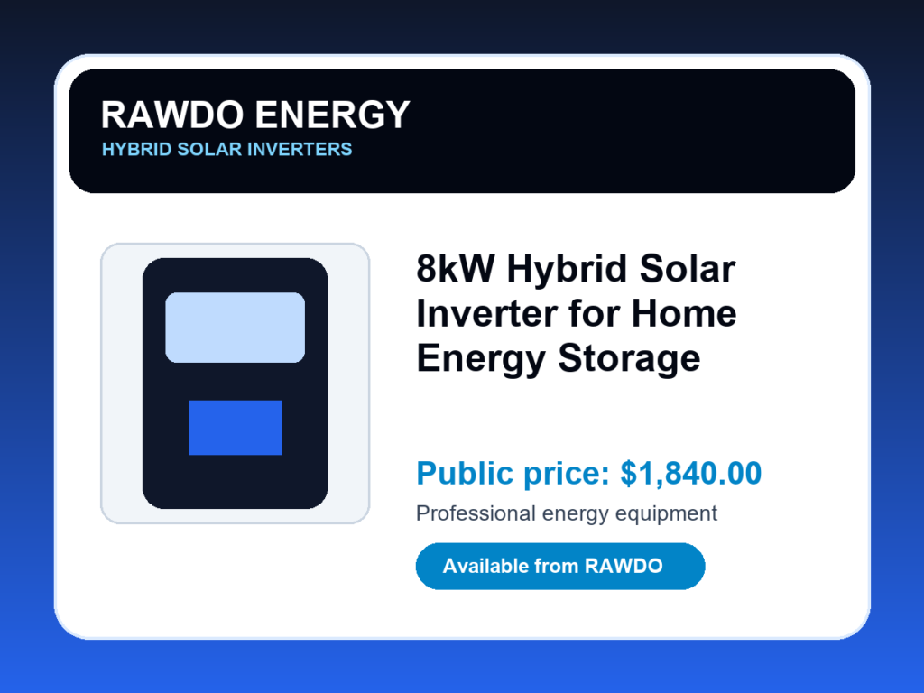 8kW Hybrid Solar Inverter for Home Energy Storage