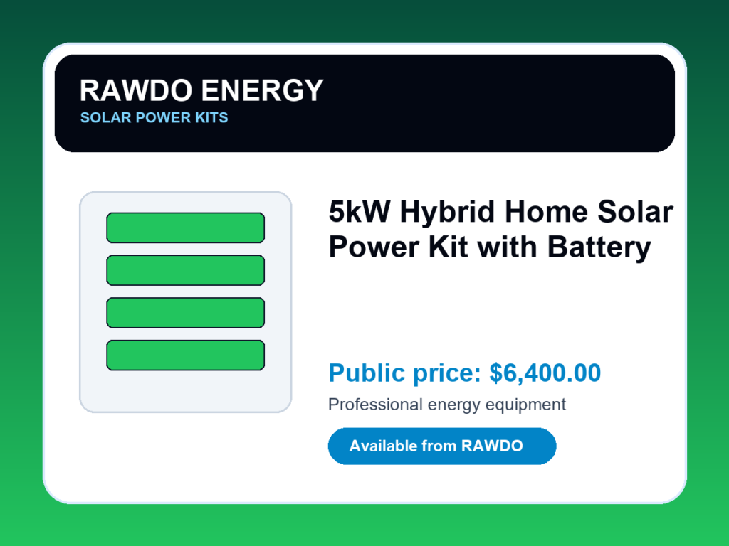 5kW Hybrid Home Solar Power Kit with Battery