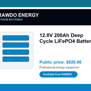 12.8V 200Ah Deep Cycle LiFePO4 Battery