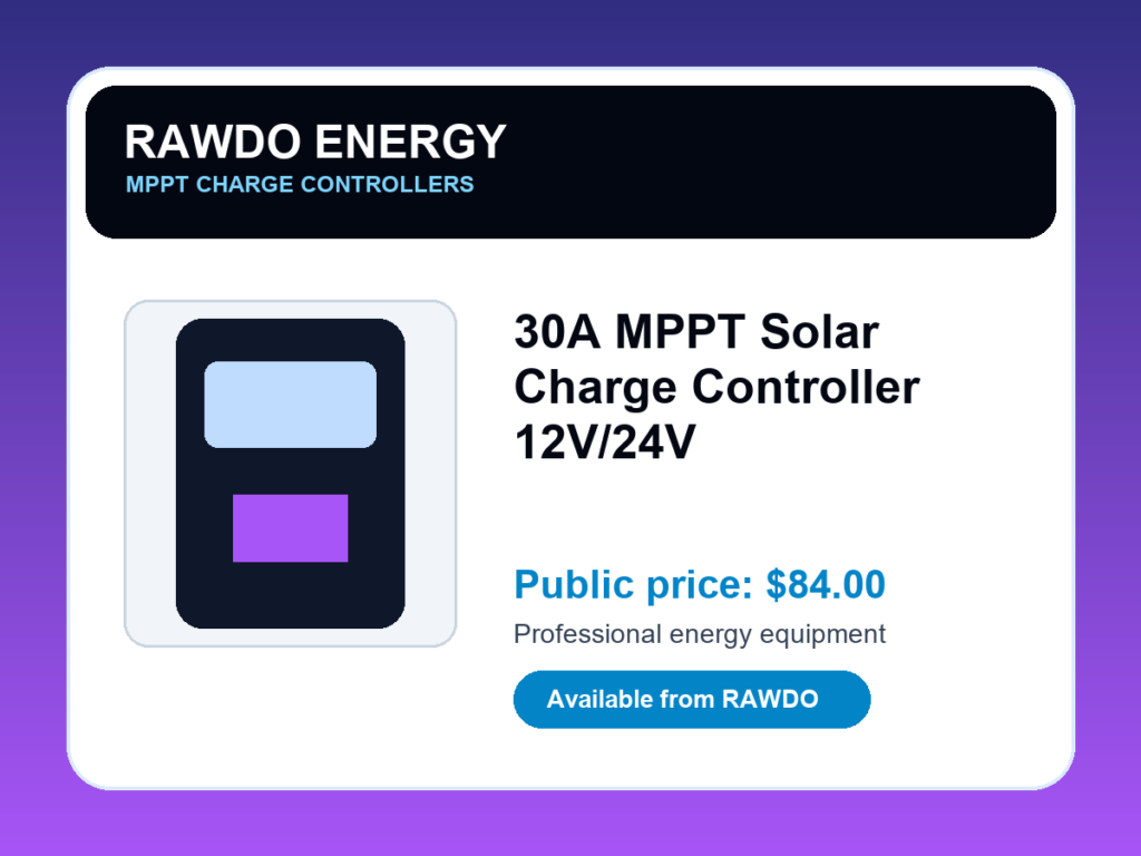 30A MPPT Solar Charge Controller 12V/24V