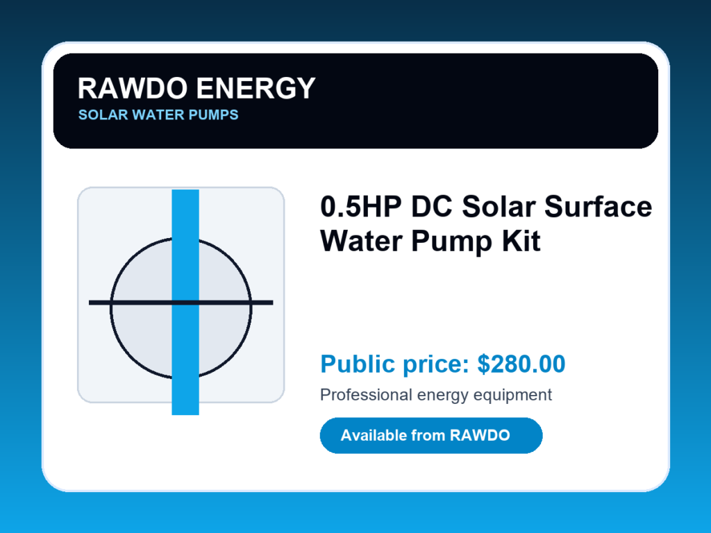 0.5HP DC Solar Surface Water Pump Kit