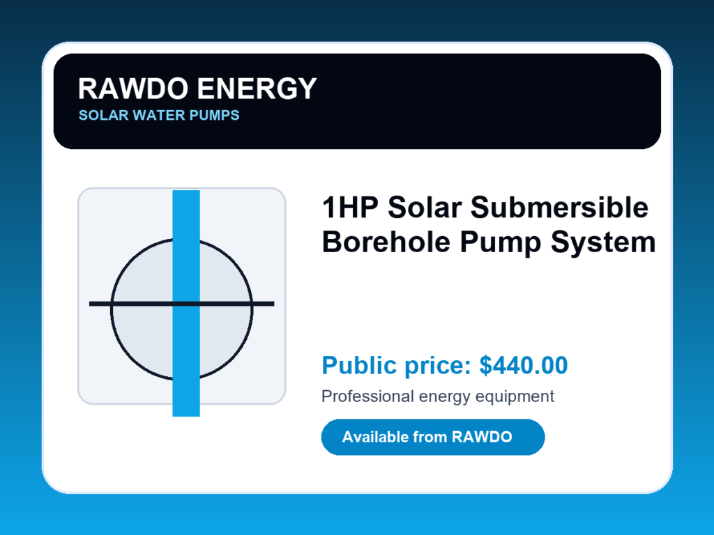 1HP Solar Submersible Borehole Pump System