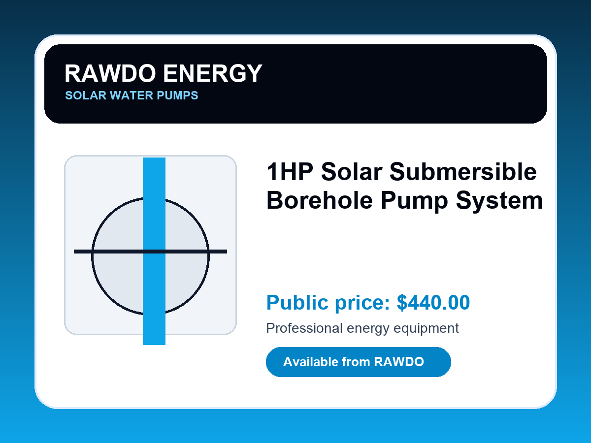 1HP Solar Submersible Borehole Pump System