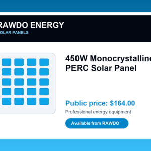 450W Monocrystalline PERC Solar Panel