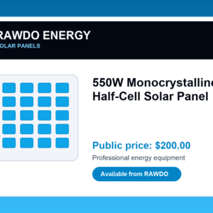 550W Monocrystalline Half-Cell Solar Panel