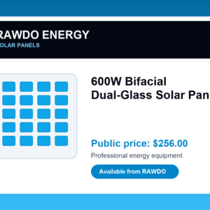 600W Bifacial Dual-Glass Solar Panel