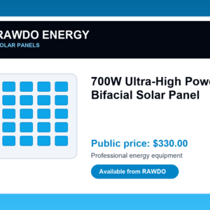 700W Ultra-High Power Bifacial Solar Panel